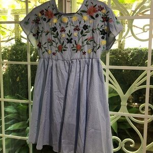 Vintage style picnic dress with embroidered top